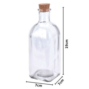 Kép 2/2 - szögletes üvegpalack  parafadugóval 500ml