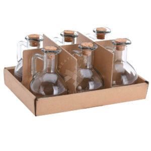 Kép 3/3 - Füles üvegpalack, kiöntő parafa dugóval 150ml