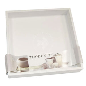 Kép 2/2 - Fa dekortálca 25x25 cm fehér