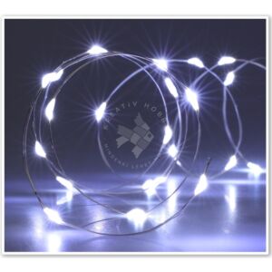 Kép 2/2 - drótos ledfüzér, 40db-os, hideg fényű