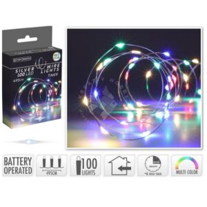 Kép 1/2 - drótos ledfüzér, 100db-os, színes