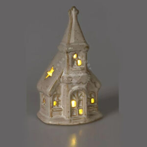Kép 2/4 - Kerámia templom LED-es, 12cm