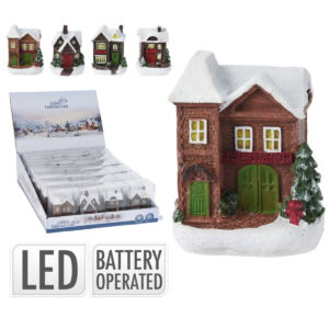 Kép 2/2 - téli mini házikó LED világítással