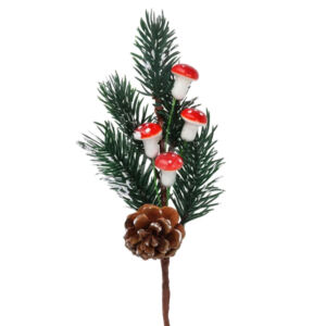 Kép 1/2 - Karácsonyi betűző, fenyőág gombával és tobozzal 20cm