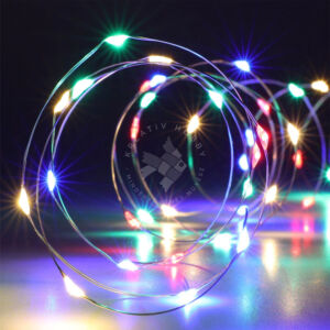 Kép 2/2 - drótos ledfüzér, 100db-os, színes