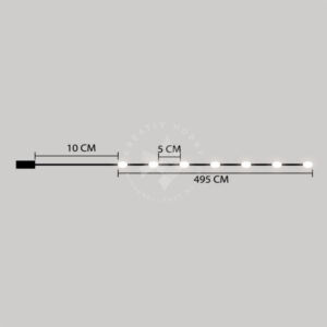 Kép 4/4 - drótos ledfüzér, 20db-os, színes