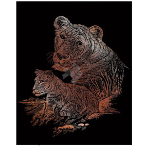 Kép 1/3 - Karckép réz - Oroszlánok 20x25,5 cm