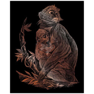 Kép 1/2 - Karckép réz - Majmocskák 20x25,5 cm