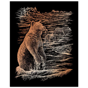 Kép 1/2 - Karckép réz - Grizzly medve 20x25,5 cm