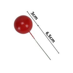 Kép 2/2 - Beszúrós bogyó 3cm/15db PIROS