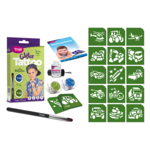 Kép 2/5 - csillámtetoválás készlet fiús minták járművek