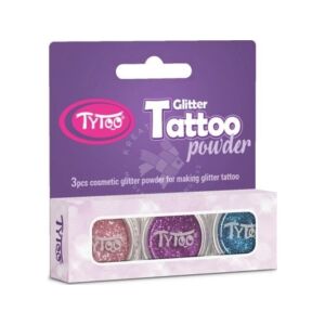 Kép 3/3 - Csillámpor szett 3x2,5ml Babarózsaszín, Világos mályva, Türkizkék