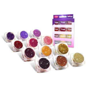 Kép 2/5 - Csillámpor szett 12x2,5ml - MELEG SZÍNEK