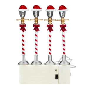 Kép 1/2 - Ledes kandeláber 10cm 4db, mikulássapkában