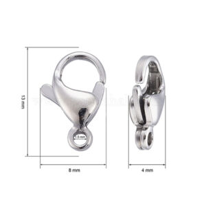 Kép 2/3 - Nemesacél delfinkapocs 13x8mm 2db/cs