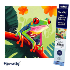 Kép 1/7 - Figured'Art Gyémántszemes festmény 20x25cm, Vörösszemű levelibéka