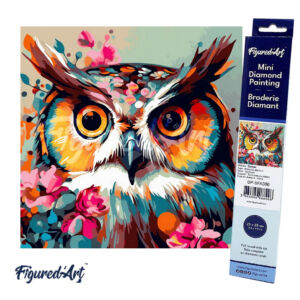 Kép 1/7 - Figured'Art Gyémántszemes festmény 20x25cm, A bagoly tekintete
