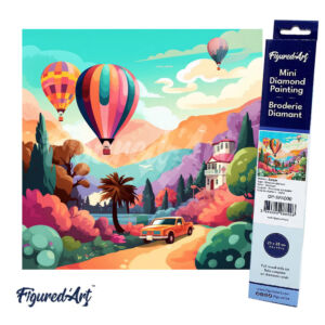 Kép 1/7 - Figured'Art Gyémántszemes festmény 25x25cm, Hőlégballonok