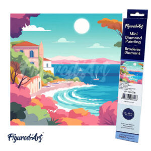 Kép 1/7 - Figured'Art Gyémántszemes festmény 25x25cm, Francia Riviéra