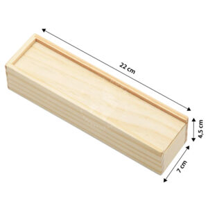 Kép 2/2 - Fa tolltartó tolótetős 22cm