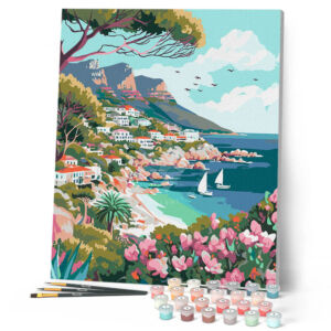 Kép 1/7 - Figured'Art Számozott kifestő 40x50cm, Virágzó tengerpart