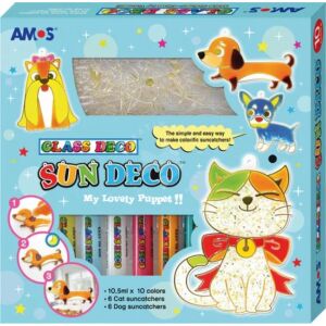 Kép 1/5 - AMOS üvegmatrica-festék akril formákkal - KUTYÁK ÉS MACSKÁK (10x10,5ml)