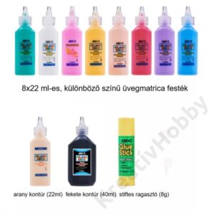 Kép 2/2 - AMOS üvegmatrica-festék mintafüzettel (9x22ml+40ml)