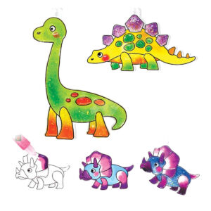 Kép 2/3 - AMOS üvegmatrica-festék akril formákkal - DINÓK (6x10,5ml)