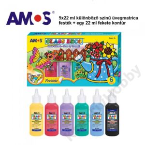 Kép 2/3 - AMOS üvegmatrica-festék mintakkal (6x22ml)