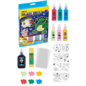 Kép 2/3 - AMOS üvegmatrica-festék mintákkal (6x22ml+40ml)