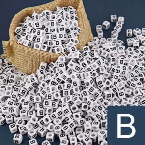 Kép 1/2 - Műanyag kocka betűgyöngy 7x7mm &quot;B&quot;