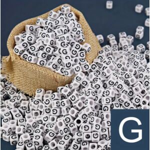 Kép 1/2 - Műanyag kocka betűgyöngy 7x7mm  "G"