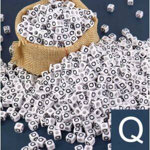 Kép 1/2 - Műanyag kocka betűgyöngy 7x7mm &quot;Q&quot;