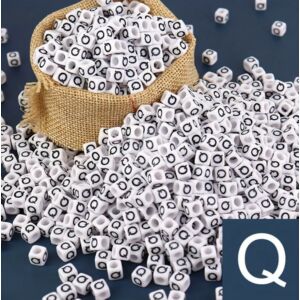 Kép 1/2 - Műanyag kocka betűgyöngy 7x7mm "Q"