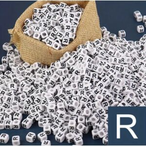 Kép 1/2 - Műanyag kocka betűgyöngy 7x7mm &quot;R&quot;