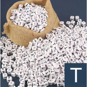 Kép 1/2 - Műanyag kocka betűgyöngy 7x7mm "T"