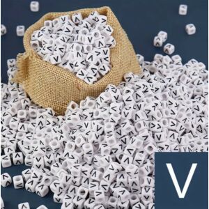 Kép 1/2 - Műanyag kocka betűgyöngy 7x7mm "V"
