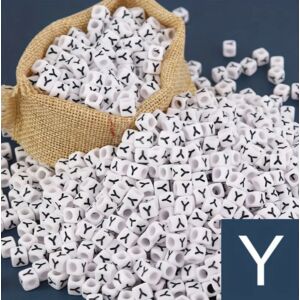 Kép 1/2 - Műanyag kocka betűgyöngy 7x7mm "Y"