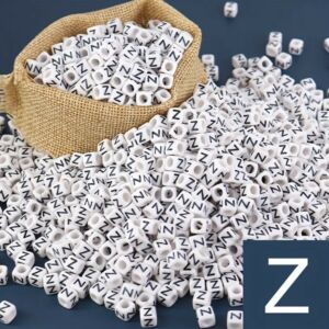 Kép 1/2 - Műanyag kocka betűgyöngy 7x7mm &quot;Z&quot;