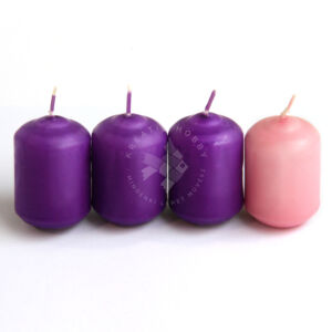 Kép 1/2 - Adventi gyertya 4db LILA-RÓZSASZÍN