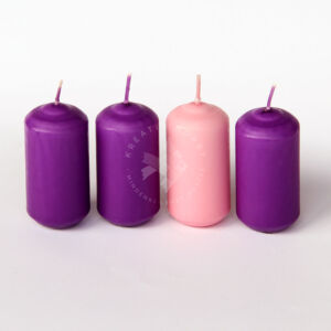 Kép 1/2 - adventi gyertya mártott 4db lila, rózsaszín