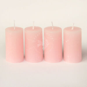 Kép 1/2 - Rusztikus adventi gyertya 4db RÓZSASZÍN