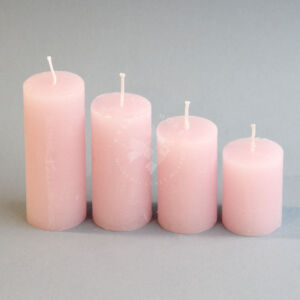 Kép 1/2 - Adventi gyertya rusztikus, lépcsőzetes 4db RÓZSASZÍN