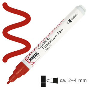 Kép 1/5 - égethető porcelánfestő filctoll sötétpiros