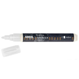Kép 1/4 - Textiltoll sötét alapra - FEHÉR, 2-4mm