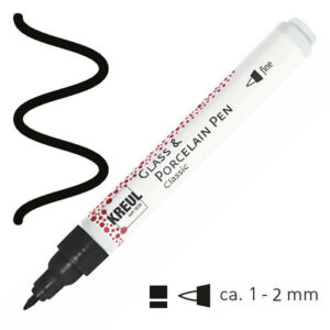 Kép 1/3 - Égethető üveg és  porcelánfestő filctoll 1-2mm fekete 16412