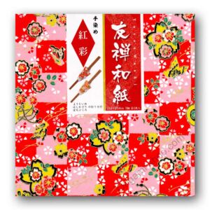 Kép 1/2 - Origami mintás, 15cm 5 lap piros arany 