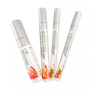 Kép 1/6 - Akrilfilctoll készlet, 4 db különböző vastagságú filc - EZÜST