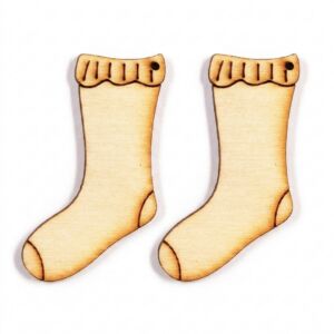 Kép 1/2 - Fafigura, KARÁCSONYI ZOKNI 4,5cm, 2db