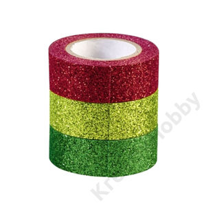Kép 2/3 - dekor ragasztószalag csillámos